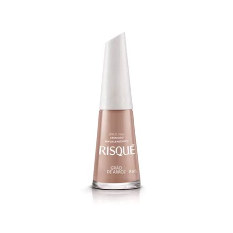 Esmalte Nude Cremoso Grão de Arroz 8ml Risqué D D Estética e Sa