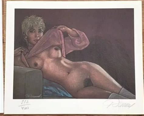 JEUNE FILLE NUE en LINGERIE Sexy pin up JESSICA RENAUD signé numéroté NEW INTACT EUR