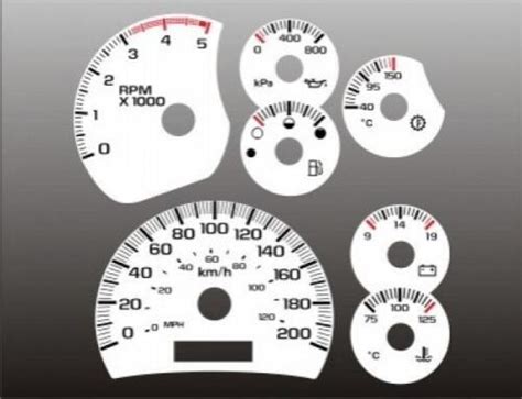 Chevrolet Duramax Metric Kmh Dash Cluster White Face Gauges