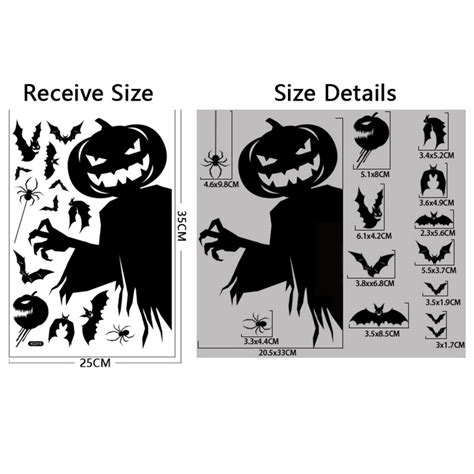 Halloween Window Clings Static Window Stickers With Pvc Monster Bats