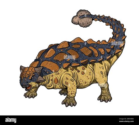 Herbivorous dinosaur - Ankylosaurus. Dino cartoon Stock Photo - Alamy