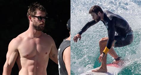 Chris Hemsworth Looks Super Hot Surfing In Australia Chris Hemsworth Shirtless Just Jared