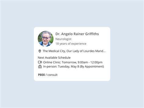 Doctor Card — Appointment by Jevie Palalay on Dribbble