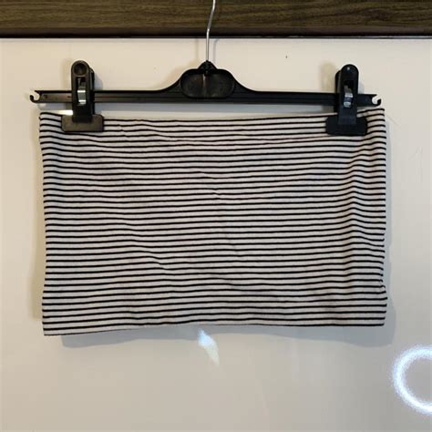 Striped Bandeau Black And White Stripe Boob Tube Depop