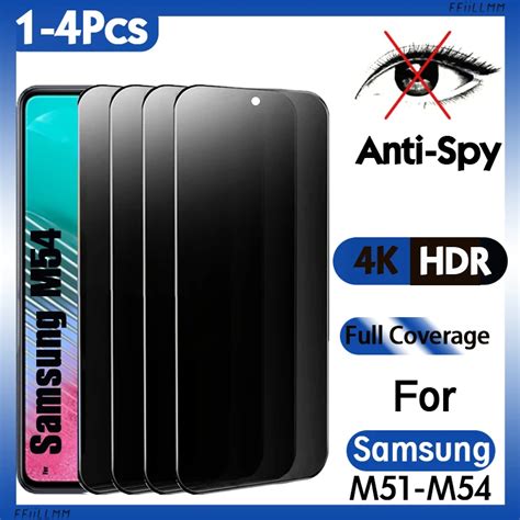 1-4-Pieces-Privacy-FilmTempered-Glass-Screen-Protector-For-Samsung-M51 ...