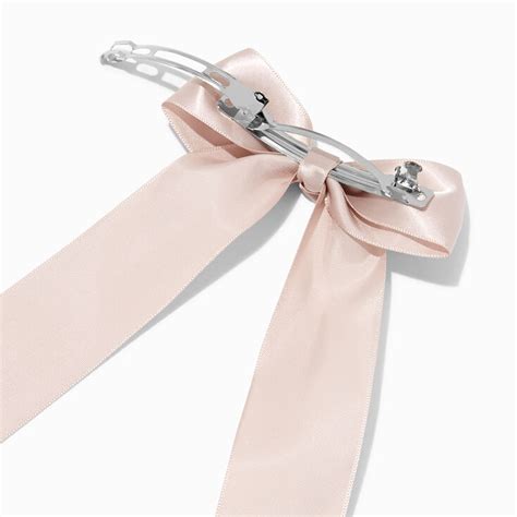 Taupe Satin Long Tail Hair Bow Clip Claires Us