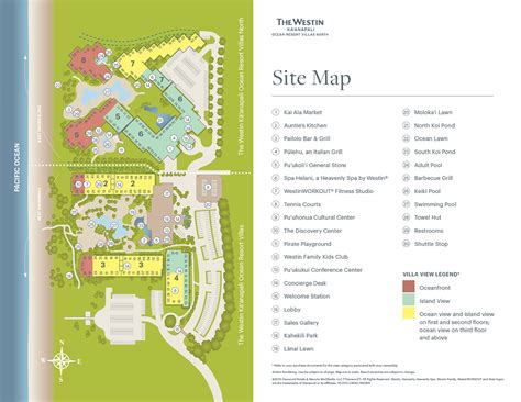 The Westin Kā‘anapali Ocean Resort Villas North Resort Map