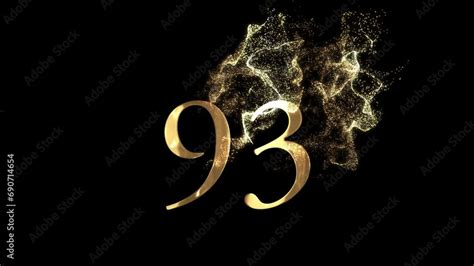 Vidéo Stock Golden Number 93 From Particles Numbering Ninety Three