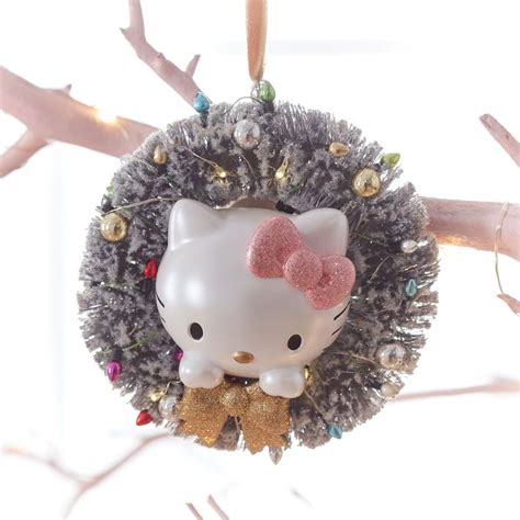 Hello Kitty® Light-Up Wreath Ornament | Pottery Barn Teen