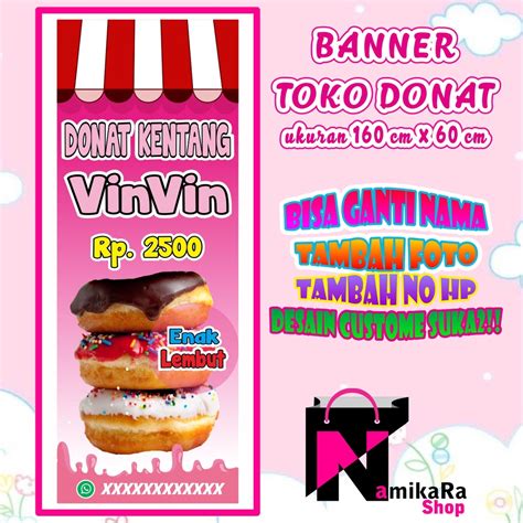 Jual Spanduk Banner Backdrop Donat Enak Banner Jualan Donat Spanduk