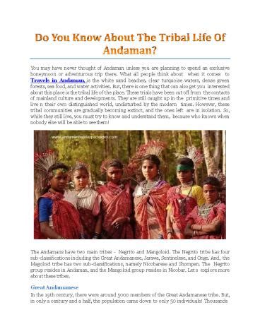 PPT Do You Know About The Tribal Life Of Andaman Andaman Holiday