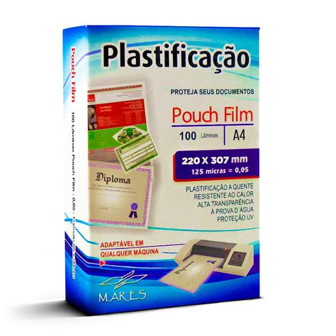 Plástico Para Plastificação A4 100 Unidades - Plástico para Plastificação Mares A4 220×307 0,05 com 100 unidades – SB ...