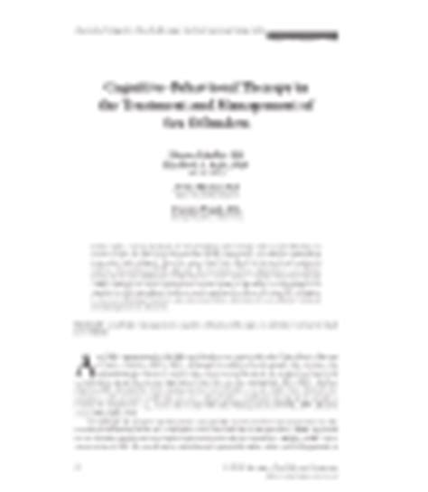 Pdf Cognitive Behavioral Therapy In The Treatment And Management Of Sex Offenders