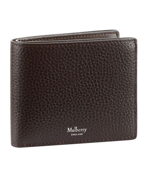 Mulberry Logo Embossed Bifold Wallet In Brown Modesens Mulberry