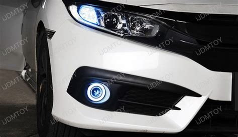 Projector Fog Lights With Led Halo Angel Eyes Rings For Up Honda Civic