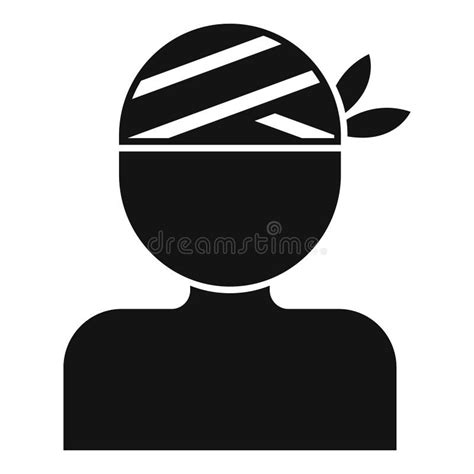 Patient Recovering From Head Injury Wearing Bandage Stock Vector