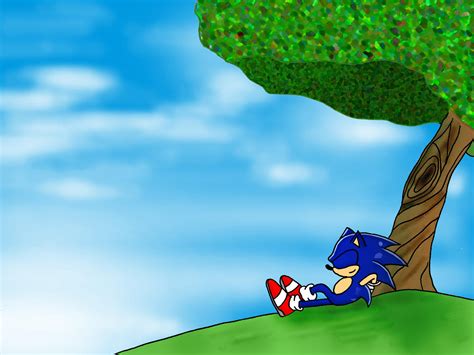 Sonic Relaxing By Yohyoh On Deviantart