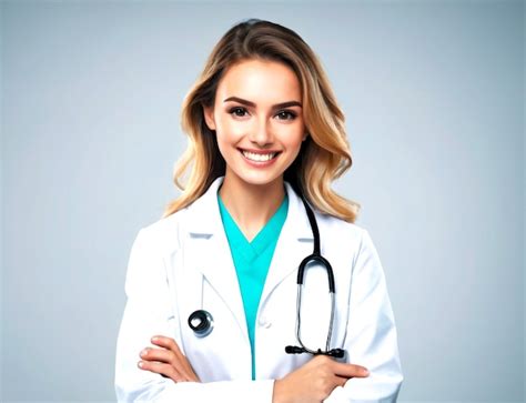 Premium PSD Brunette Doctor With Glasses And Stethoscope