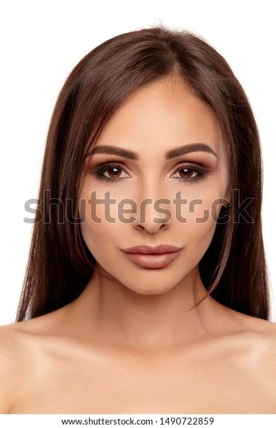 Close Portrait Brunette Nude Model Girl Stock Photo Shutterstock