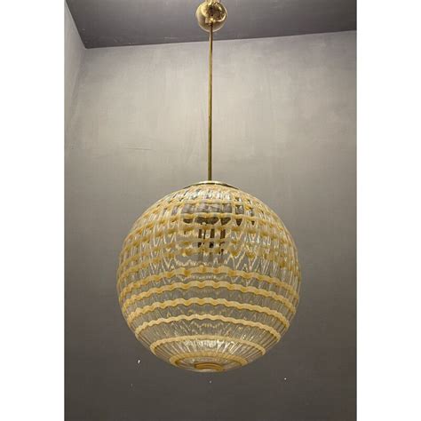 Italian Vintage Murano Glass Pendant Lamp By Ludovico Diaz De