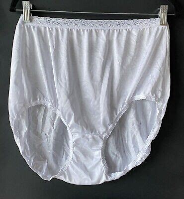 Hanes High Waist Gusset Nylon Bikini Pantie Brief Underwear White Sissy Shiny Ebay