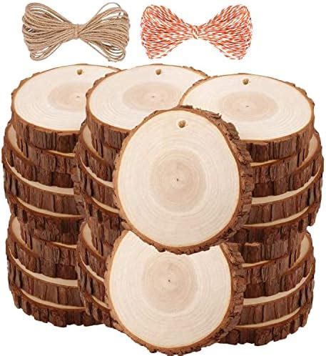 Amazon Wood Slices Pcs Inches Ticiosh Craft Unfinished