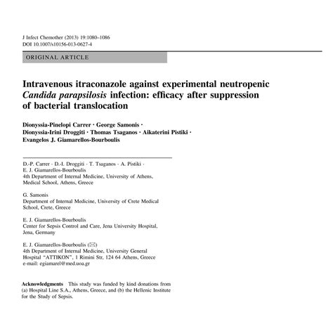 Intravenous Itraconazole Against Experimental Neutropenic Candida