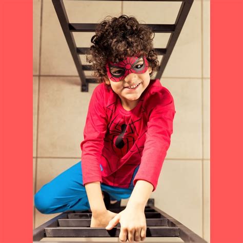 Pijama Infantil Longo Homem Aranha c Máscara Spider Man Marvel Galé Lingerie Calcinhas