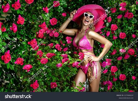 Sexy Blonde Woman Pink Bikini Big Stock Photo 2175849147 Shutterstock