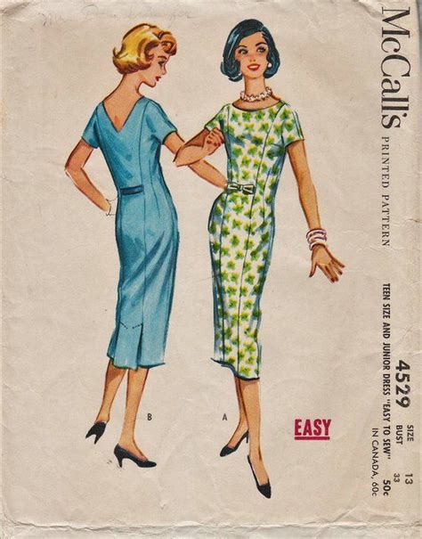 Vintage S Sewing Pattern Mccalls Sheath Dress Etsy