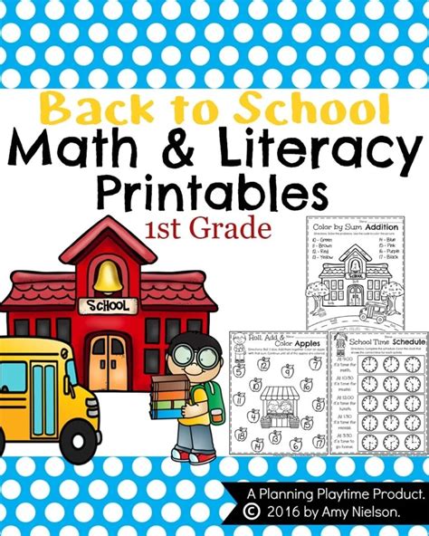 Planning Worksheets For 1st Grade
