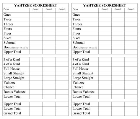 200 Triple Yahtzee Score Pads For Triple Yahtzee 9