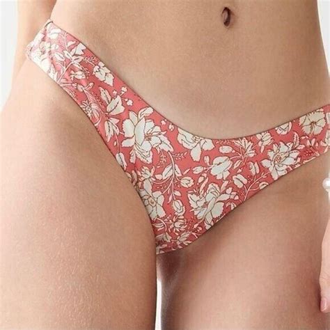 J Crew Swim Jcrew Curved Waist High Cut Cheeky Bikini Bottom Tossed Floral Beach Pool Beach