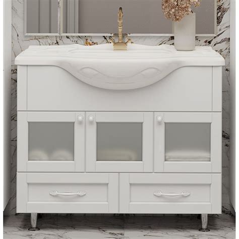 Тумба с раковиной Misty латте 105, белая УТ000011669 - выгодная цена ...