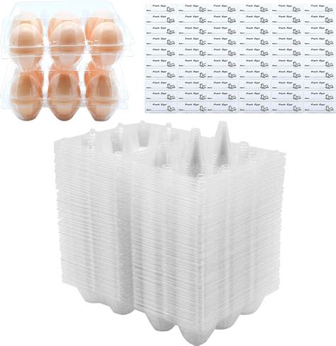 Amazon Funsuei Pack Eggs Clear Plastic Egg Cartons Bulk