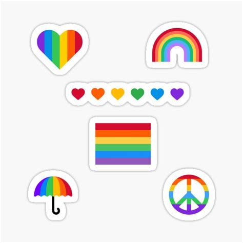 Rainbow Gay Pride Sticker Pack Pride Month 6 Stickers Sticker For Sale By IdeasForArtists