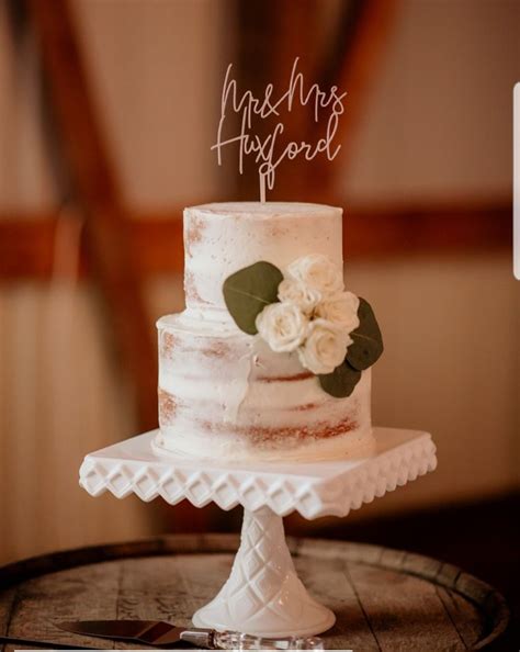 Semi Naked Vanilla Wedding Cake