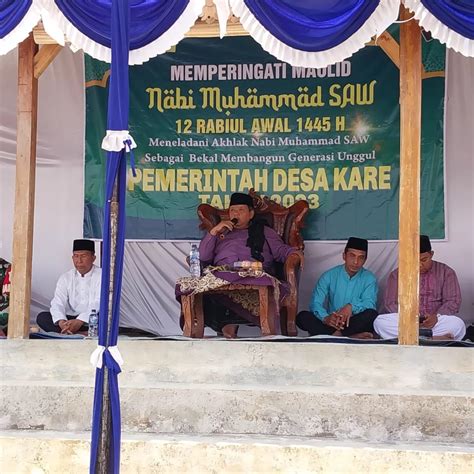 Pengajian Maulid Nabi Muhammad SAW 1445 H Desa Kare