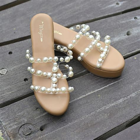 Buy MAYZE Pearl Pillow Nude Wedges Online