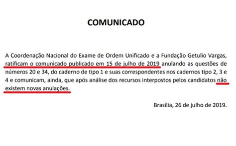 Oab N O Anula Nenhuma Quest O No Resultado Definitivo Da Fase Blog