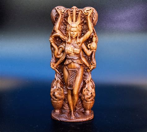 D Esse Grecque H Cate Figurine En Bois Hekate Statue Sculpture Faite