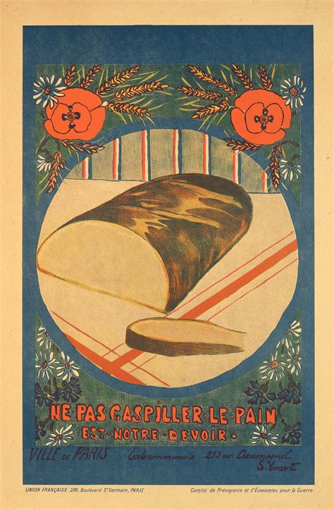 Affiche Ancienne Ne Pas Gaspiller Le Pain Est Notre Devoir Galerie