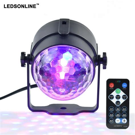 Mini RGB 3W Crystal Magic Ball Led Stage Lamp DJ KTV Disco Laser Light