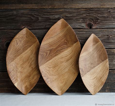 Набор деревянных тарелок "Лист" – купить на Ярмарке Мастеров – DVKWTRU ...