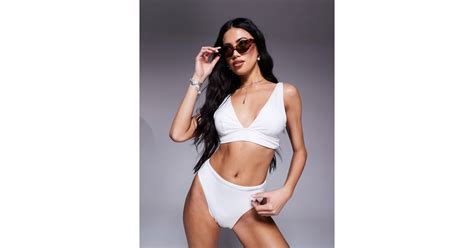 Asos Maya Mix And Match Sleek Plunge Bikini Top In Black Lyst