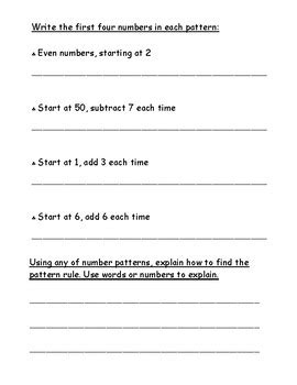 Number Patterns By Demah H Teachers Pay Teachers