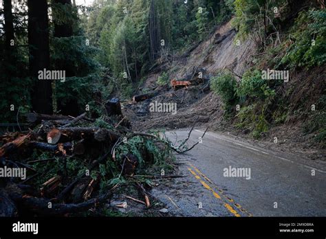 A View Of The Landslide In Ben Lomond That Caused Road Closure And