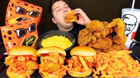 Trying KFC S New Cheetos Crispy Chicken Sandwich MUKBANG YouTube