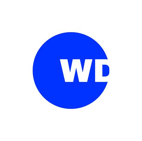wd blue vector monogram wd typography icon  vector art