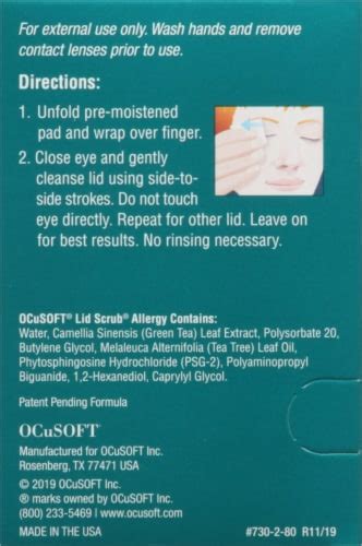 Ocusoft® Lid Scrub Allergy Eyelid Cleanser Pads 30 Ct Harris Teeter